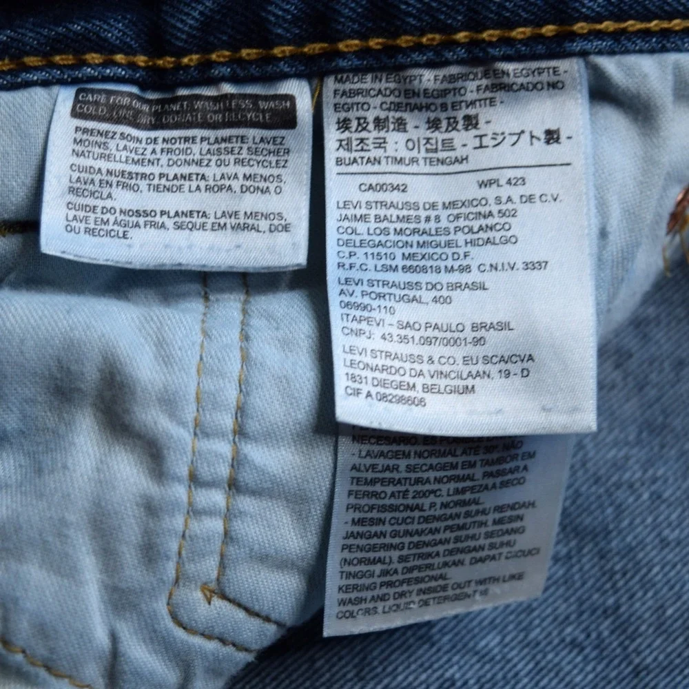 Levi's 501 Men's 35x29 Original Straight Leg Button Fly Dark Wash Denim Jeans